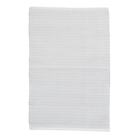 Herringbone Handwoven Indoor/Outdoor Rug | Pearl Grey/White