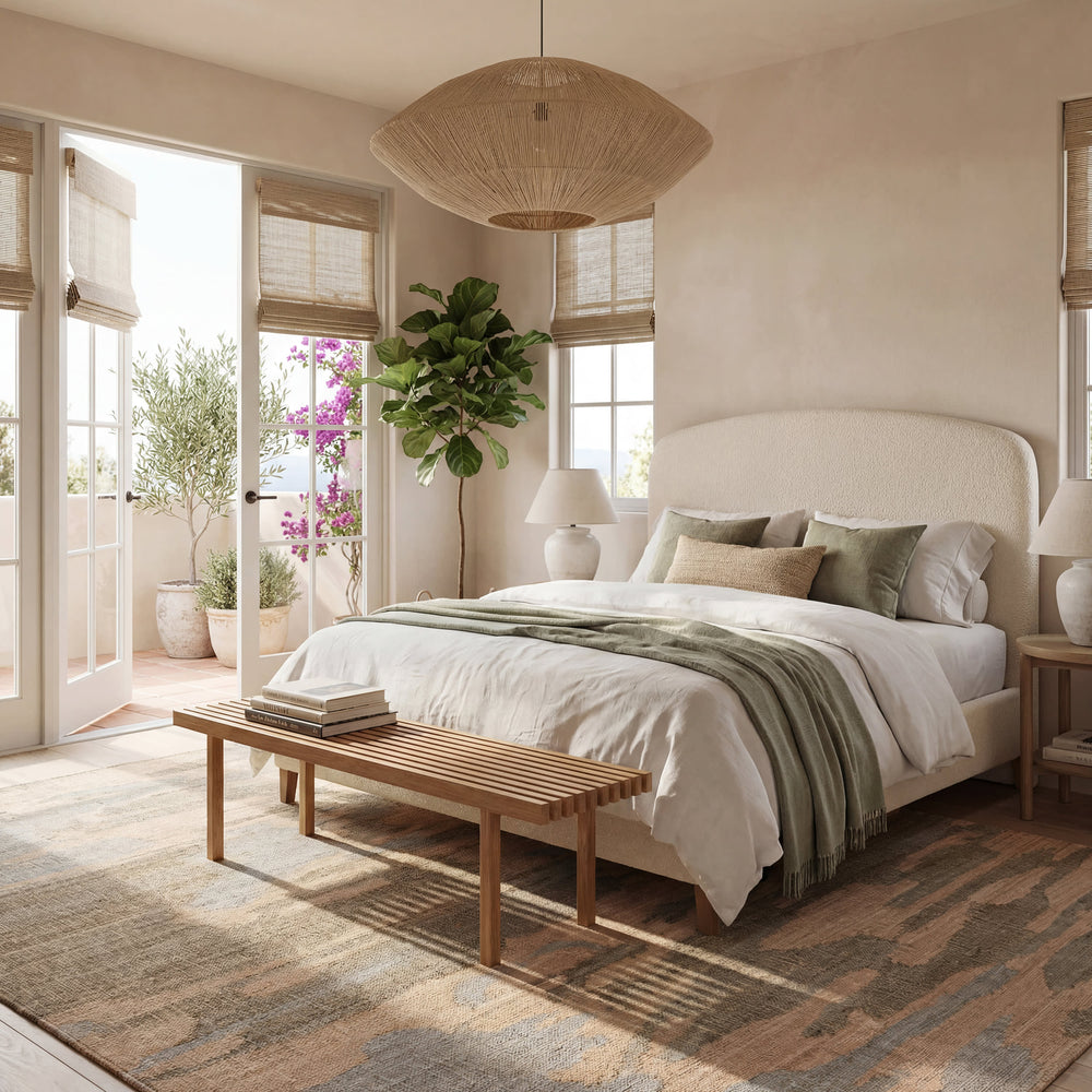 Navi Textured Abstract Indoor Rug | Natural