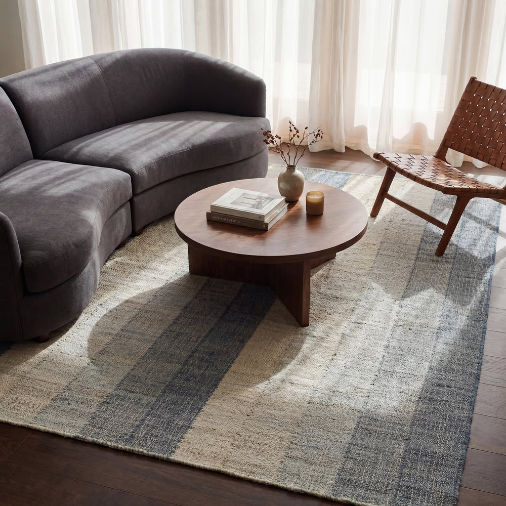 Tayo Modern Striped Indoor Rug | Blue