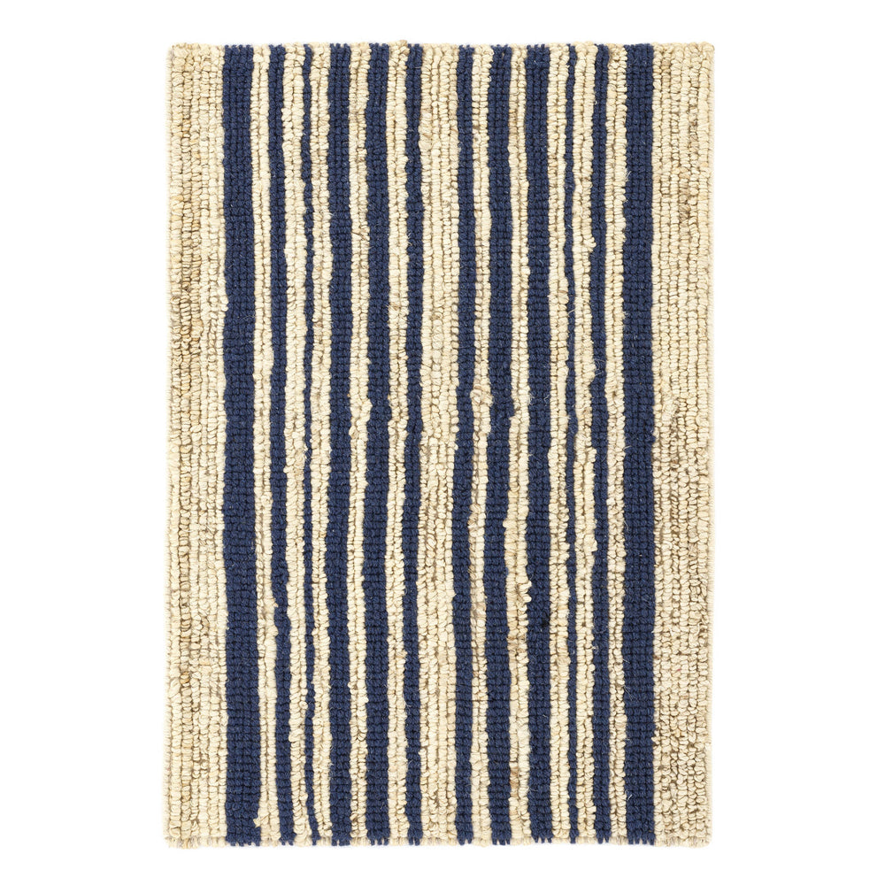 Calder Stripe Handwoven Jute Rug | Navy