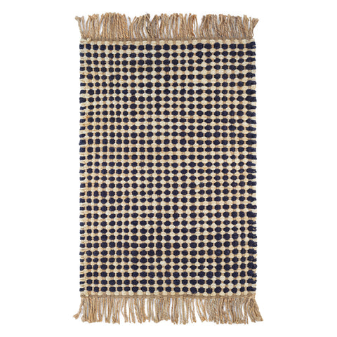 Kuba Handwoven Jute Rug | Black