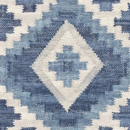 Marmara Kilim Handwoven Cotton Rug Swatch | Blue