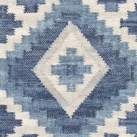 Marmara Kilim Handwoven Cotton Rug Swatch | Blue