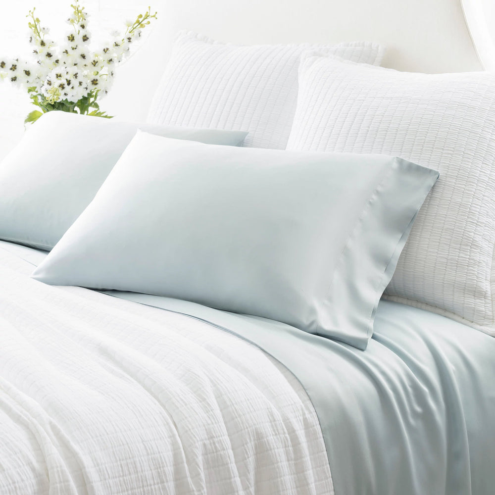 Silken Solid Robin's Egg Blue Core Bedding Bundle | None