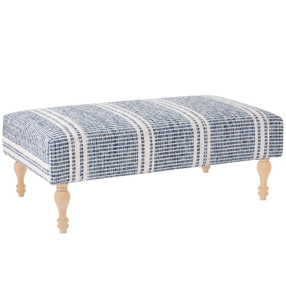 Malta Rug Ottoman | Blue