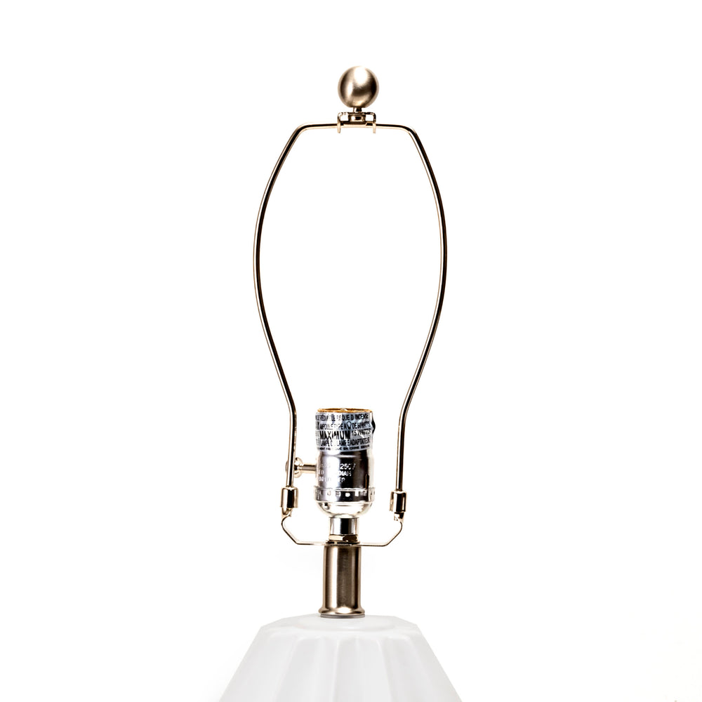 24-inch Cressida Ribbed Ceramic Table Lamp | White