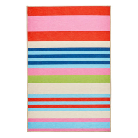 Beach Stripe Machine Washable Rug | Multi