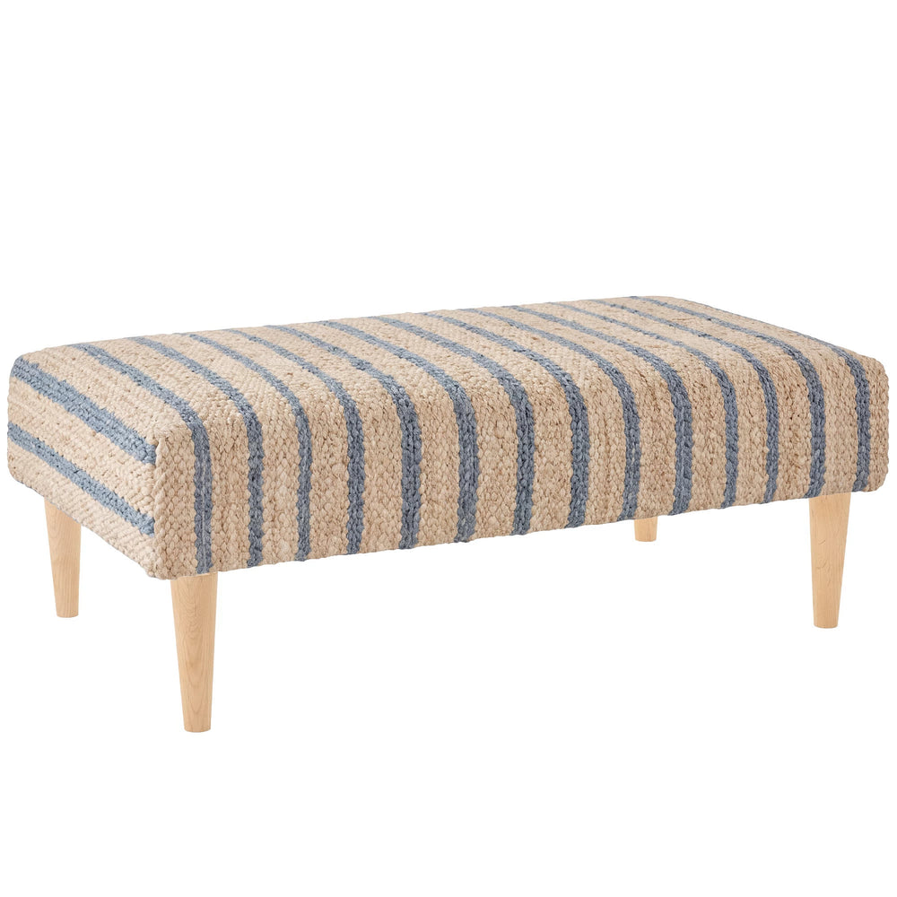 Moana Stripe Rug Ottoman | Blue