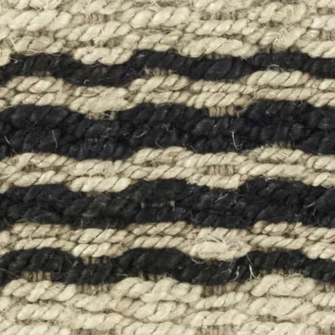 Jute Ticking Handwoven Rug Swatch | Black