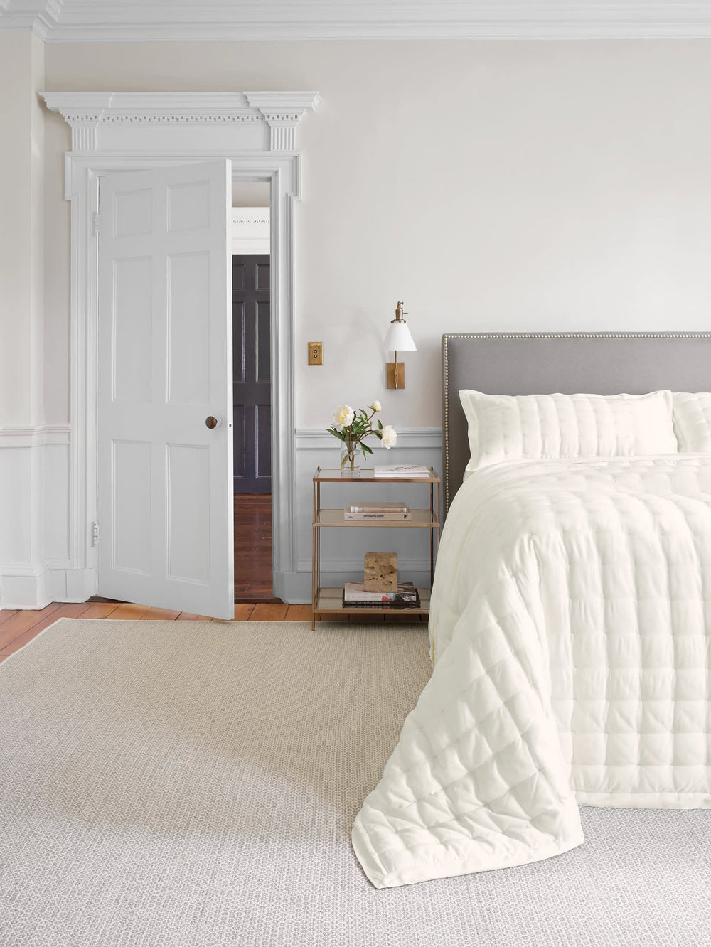 Honeycomb Handwoven Wool Rug | Ivory/Grey