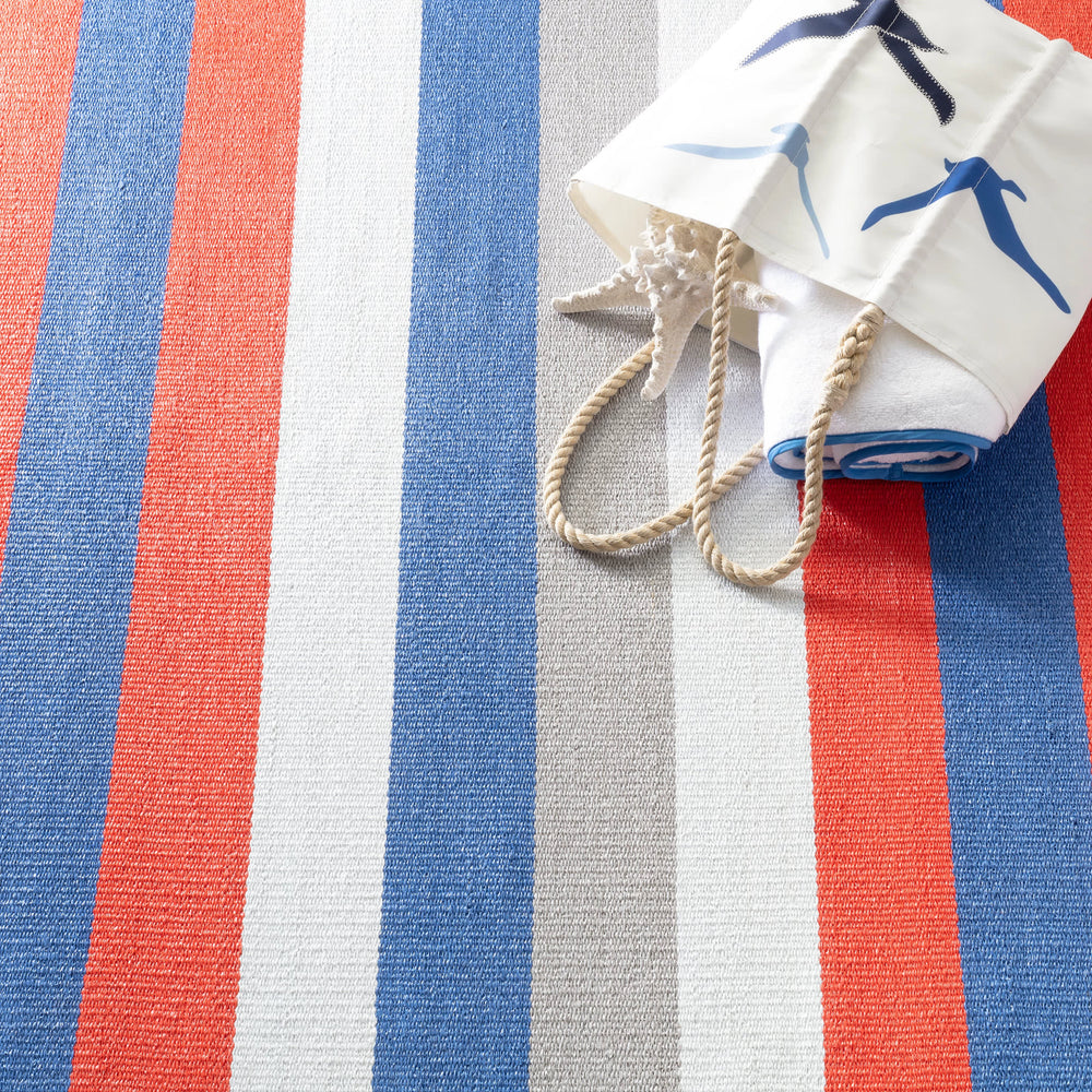 Perry Stripe Handwoven Indoor/Outdoor Rug | Blue