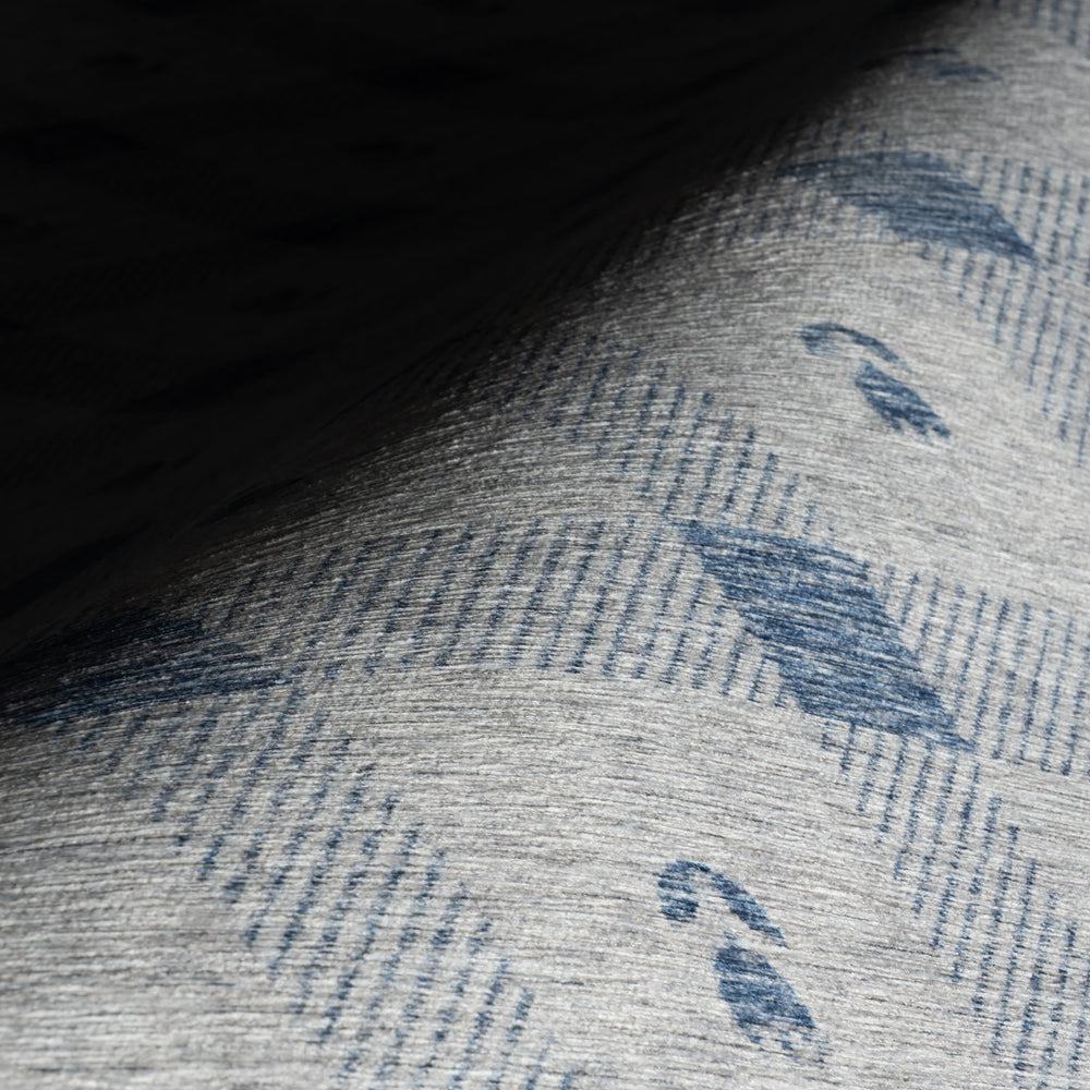 Gingham Machine Washable Rug | Blue