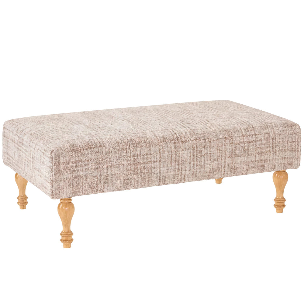 Crosshatch Rug Ottoman | Ivory