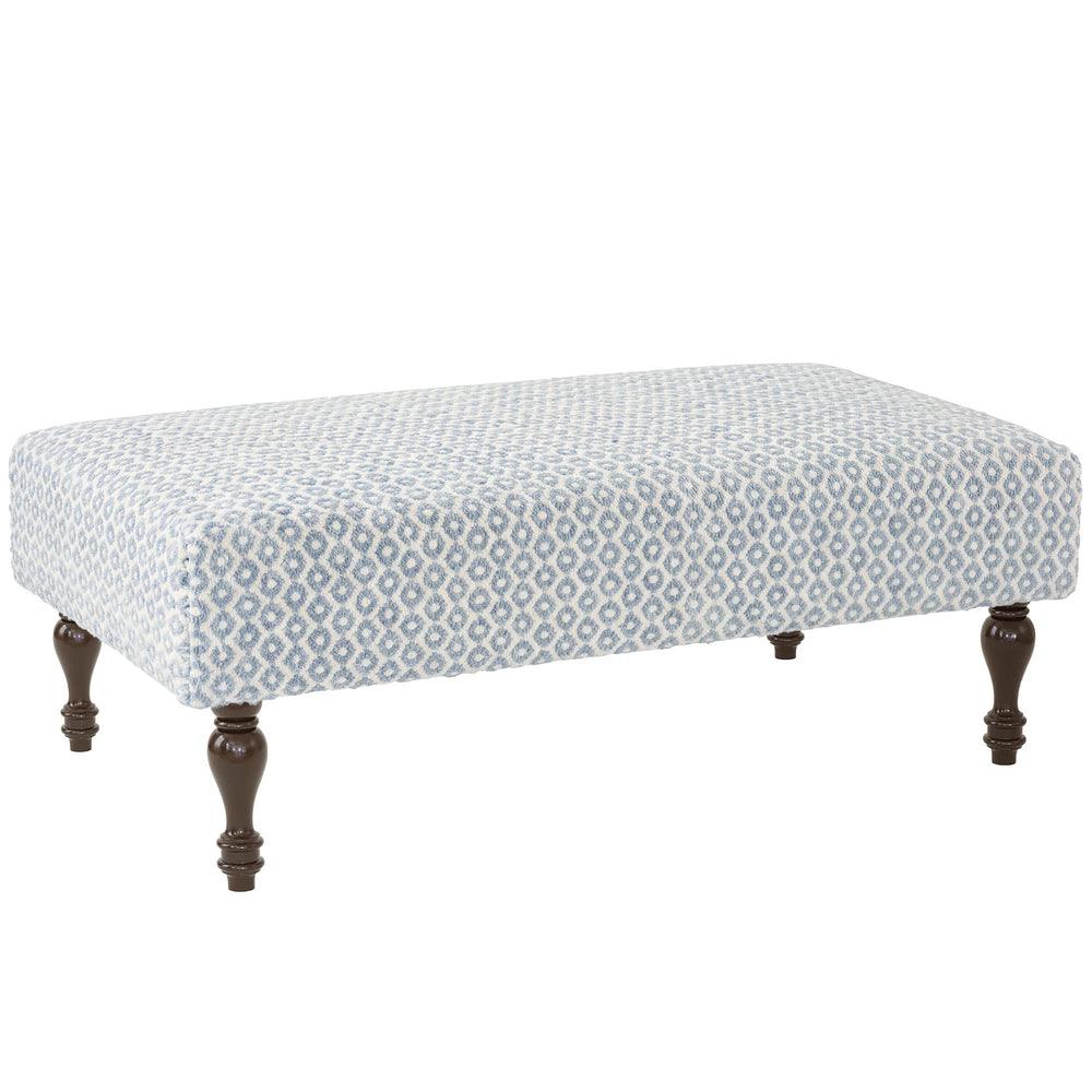 Honeycomb Rug Ottoman | French Blue/Ivory