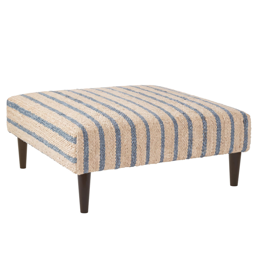 Moana Stripe Rug Ottoman | Blue