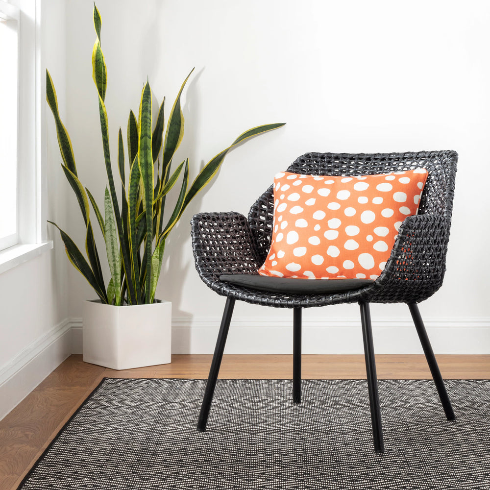 Diamond Handwoven Indoor/Outdoor Rug | Black/Ivory