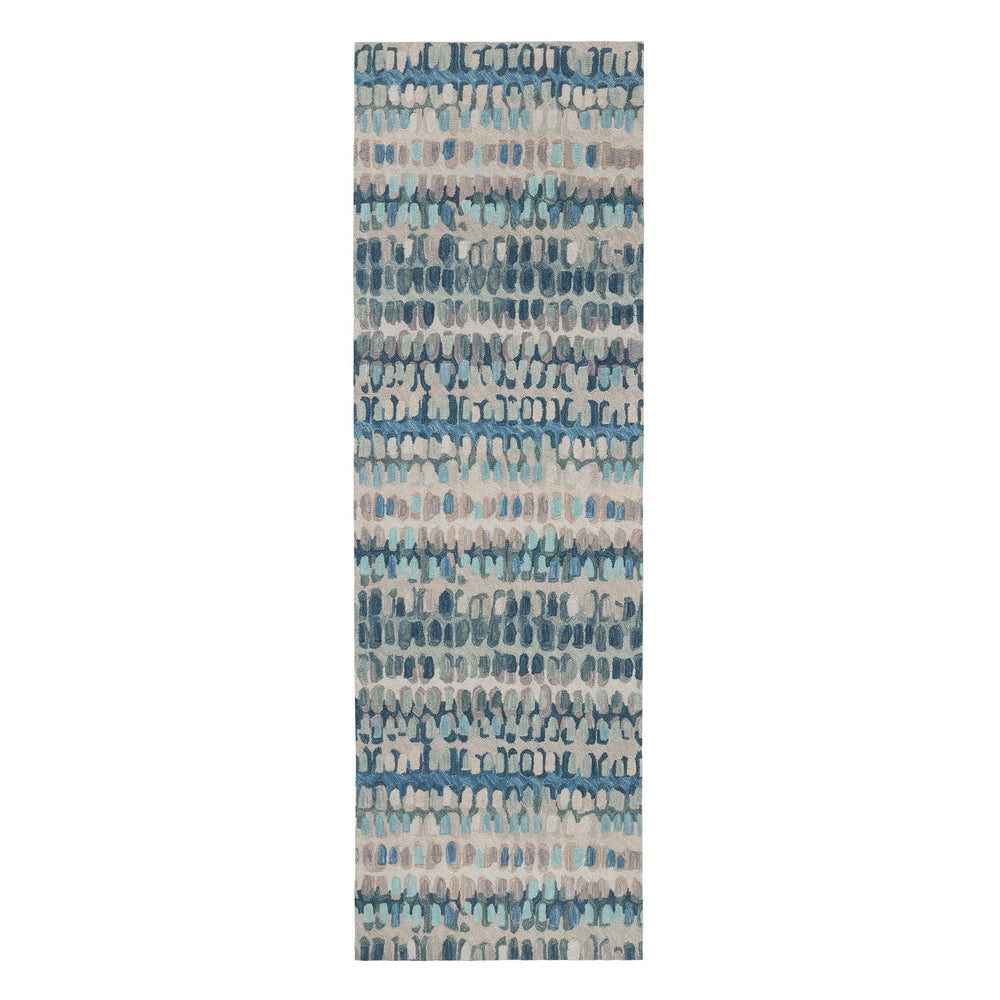 Paint Chip Hand Micro Hooked Wool Rug | Blue