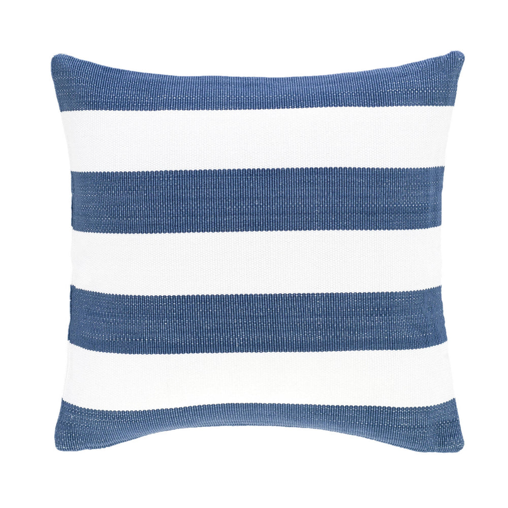 Catamaran Stripe Indoor/Outdoor Decorative Pillow | Denim/White