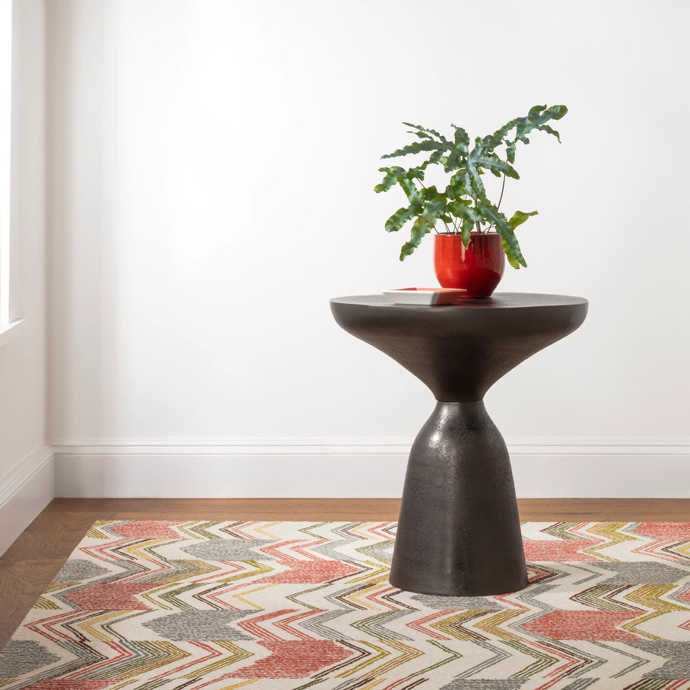 Zig Zag Hand Micro Hooked Wool Rug | Multi