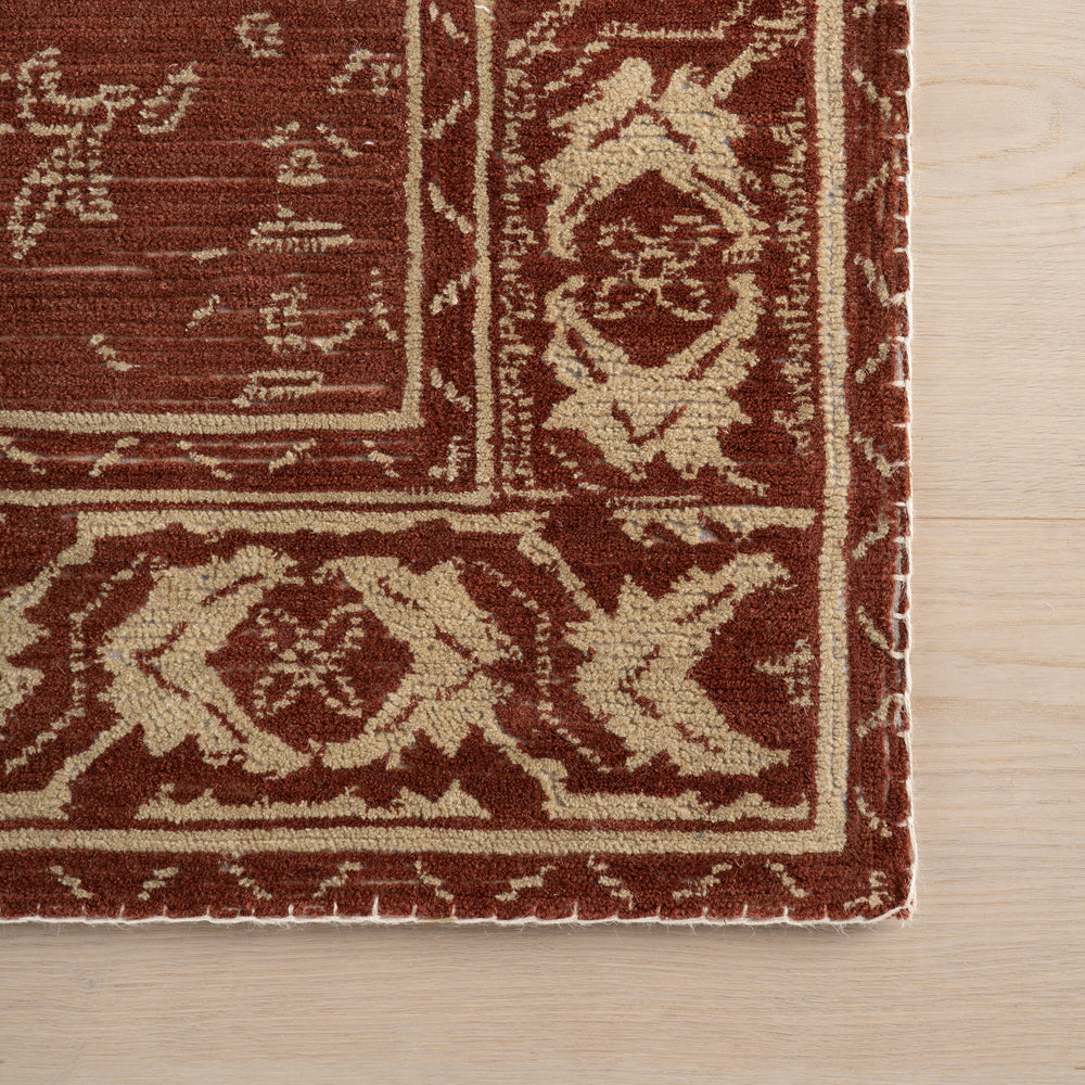 Quenl Vintage Handmade Wool Rug | Red