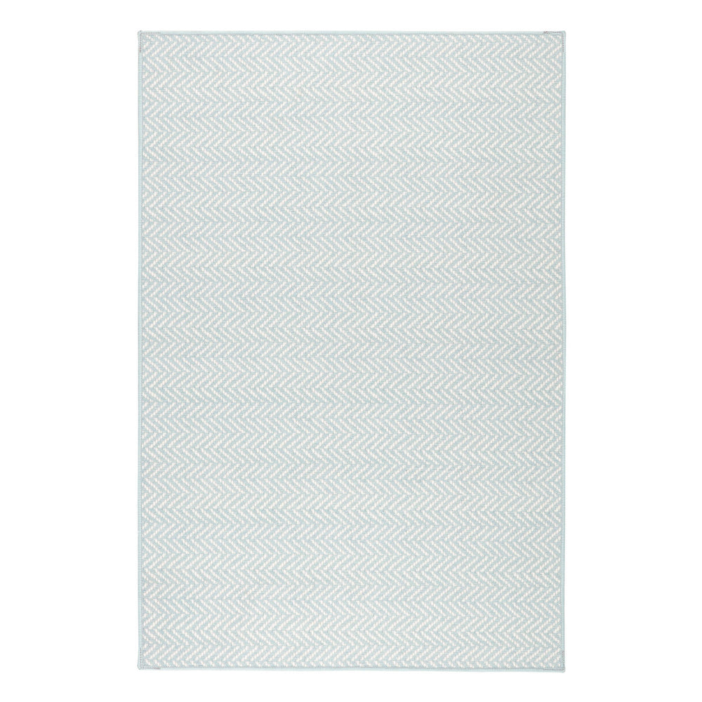 Herringbone Machine Washable Rug | Swedish Blue