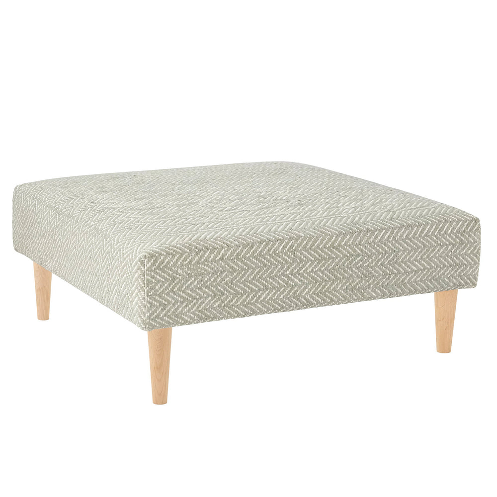 Herringbone Rug Ottoman | Ocean