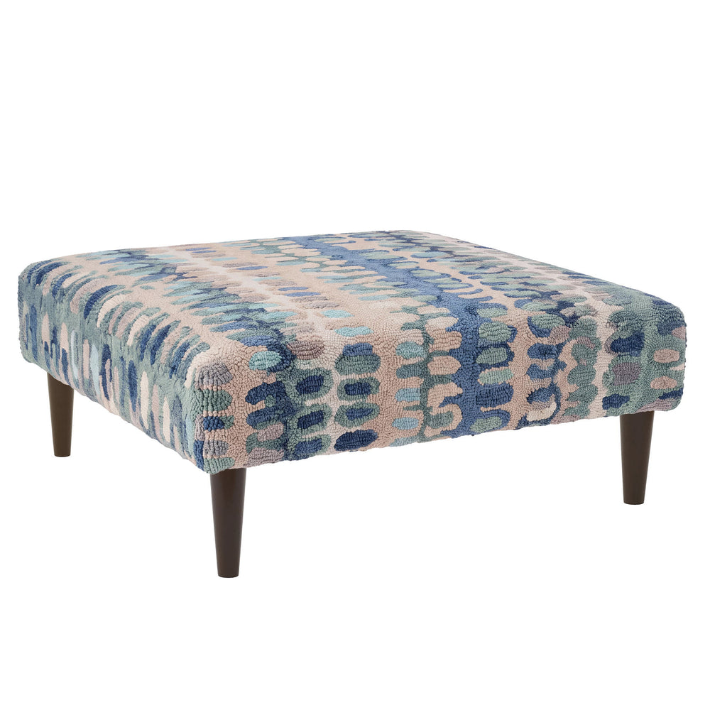 Paint Chip Rug Ottoman | Blue