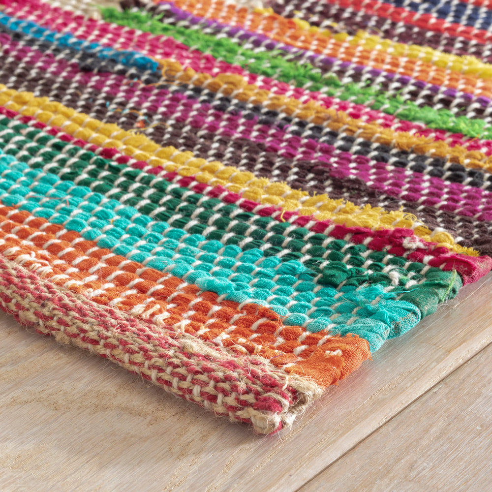 Mod Chindi Handwoven Jute Rug | Multi