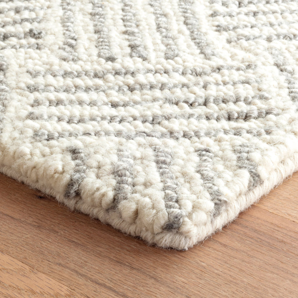 Layers Hand Hooked Wool Rug | Grey