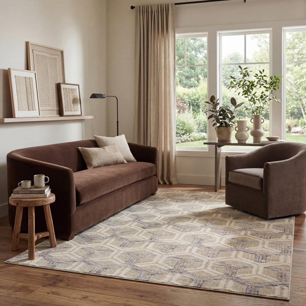 Senava Modern Geometric Washable Rug | Grey