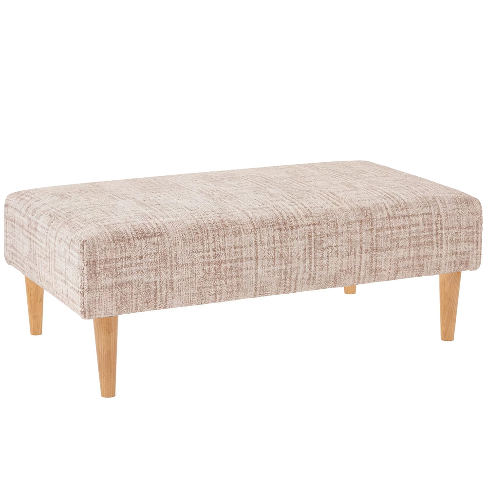 Crosshatch Rug Ottoman | Ivory