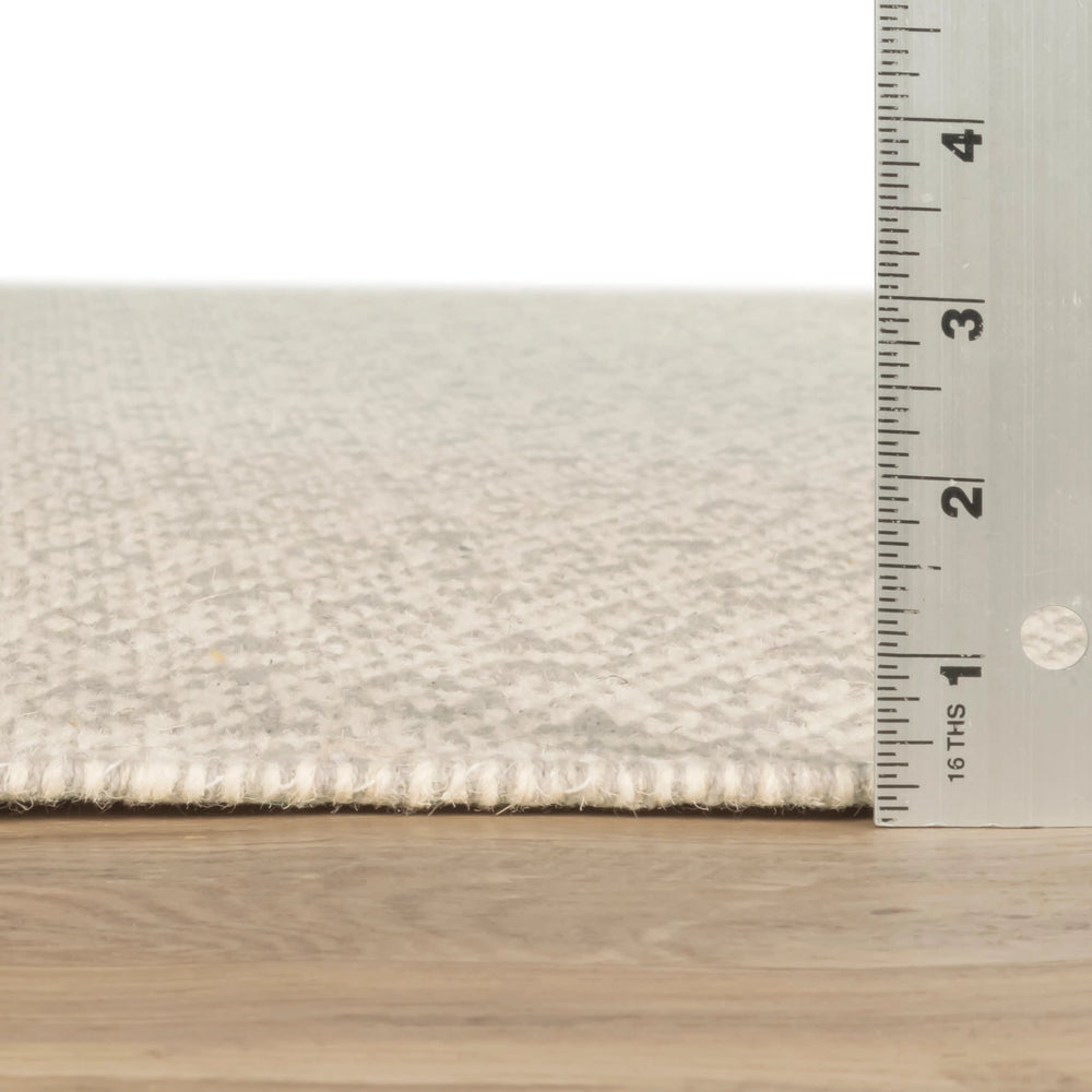 Zipper Handwoven Cotton Rug | Blue/Ivory