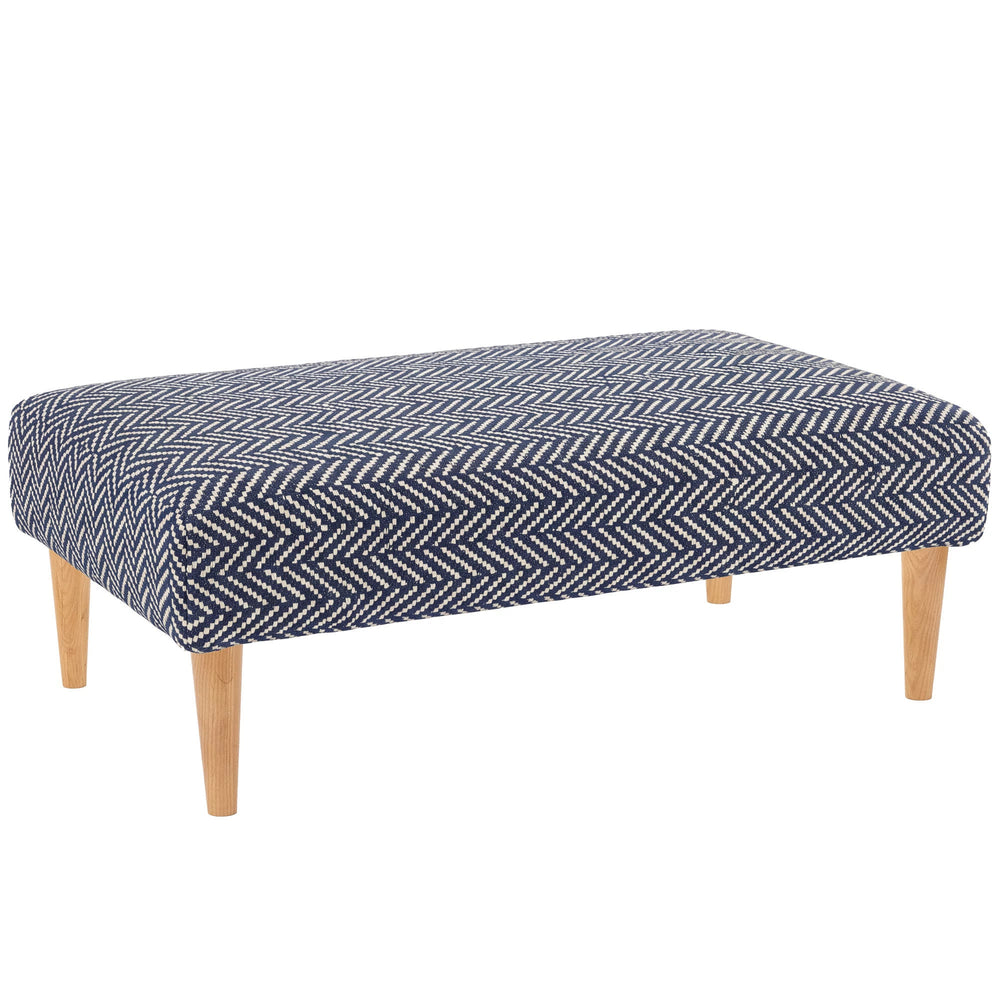 Herringbone Rug Ottoman | Indigo