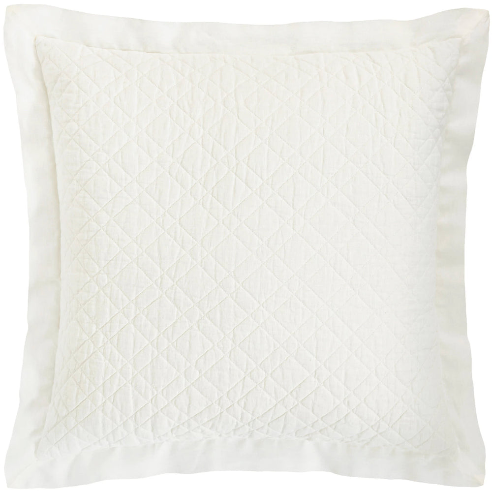 Washed Linen Quilted Sham | Ivory