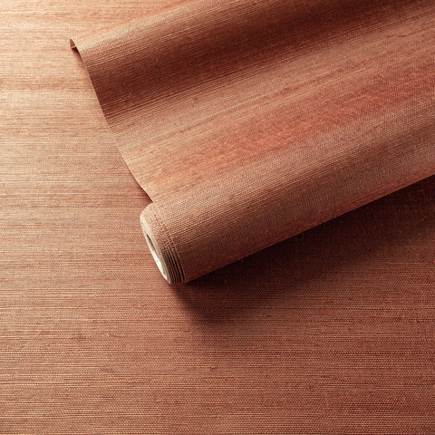 Samoa Grasscloth Wallpaper | Terracotta