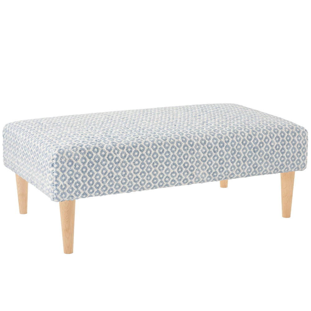 Honeycomb Rug Ottoman | French Blue/Ivory