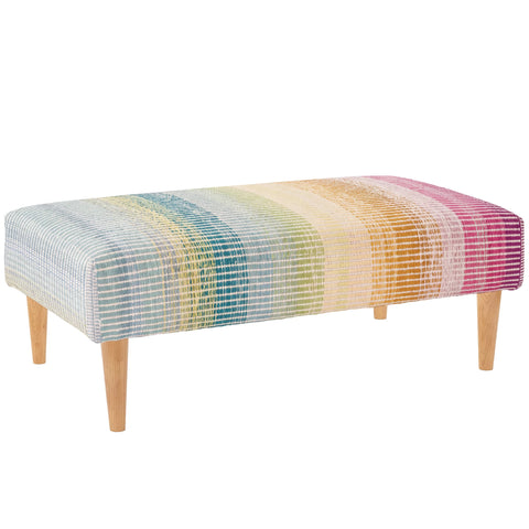 Watercolor Horizon Rug Ottoman | Multi