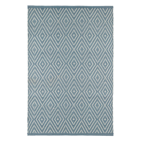 Diamond Handwoven Indoor/Outdoor Rug | Slate/Light Blue