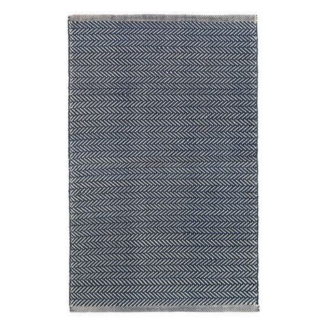 Herringbone Handwoven Cotton Rug | Indigo