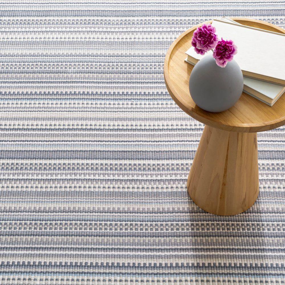 Lucky Stripe Handwoven Cotton Rug | Grey