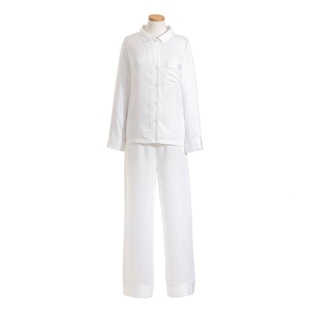 Silken Solid Pajama | White
