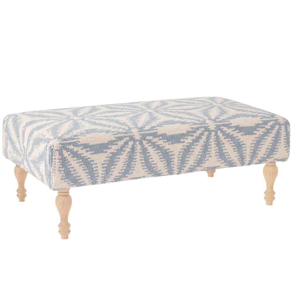 Aster Rug Ottoman | Sky