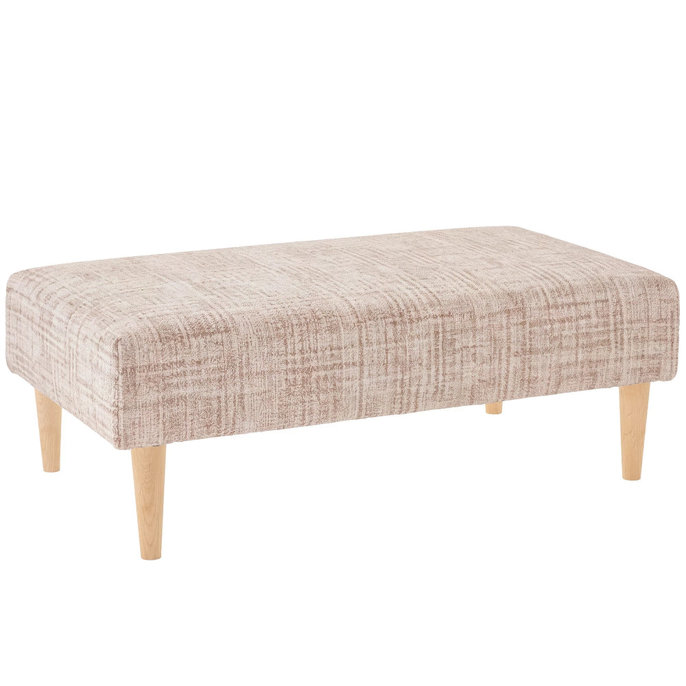 Crosshatch Rug Ottoman | Ivory