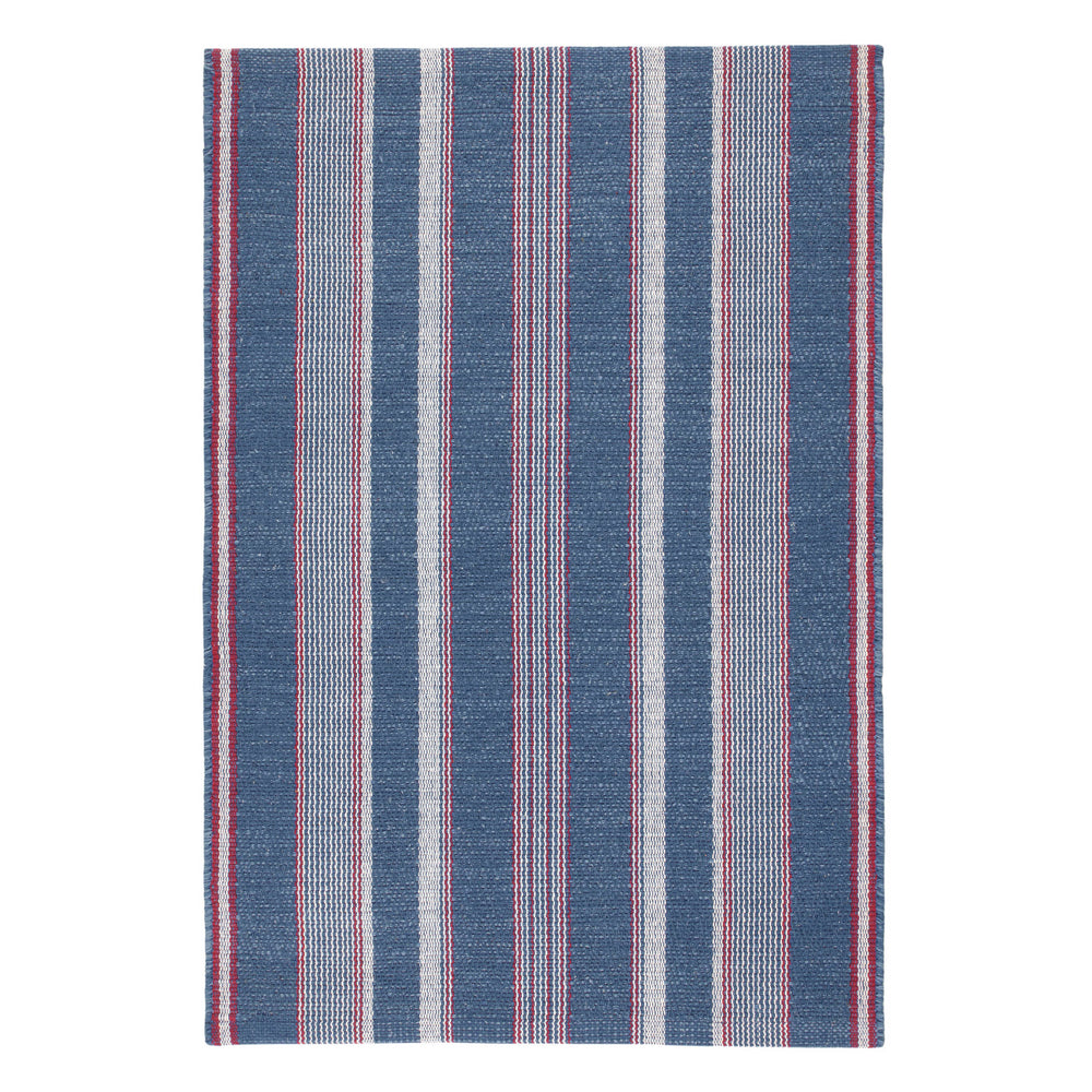 Camden Stripe Handwoven Cotton Rug | Denim