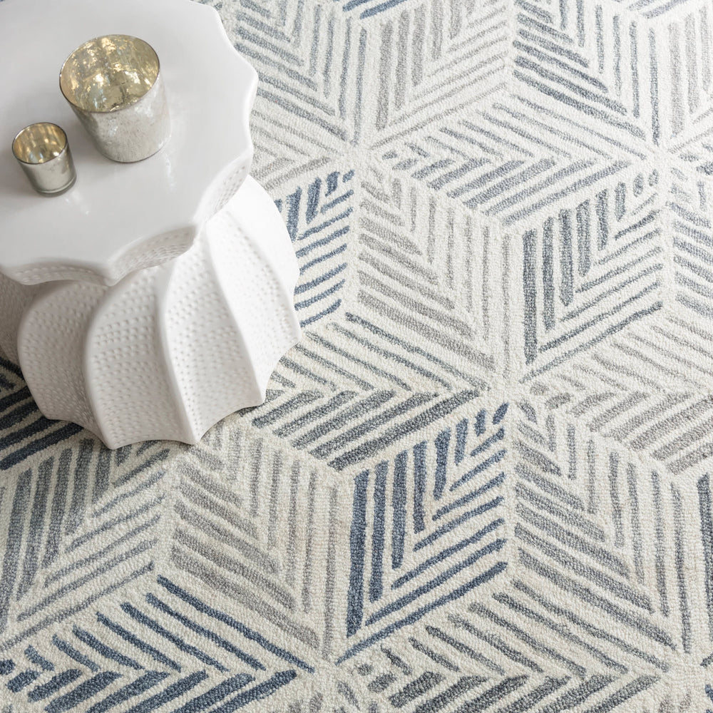 Karari Hand Hooked Wool Rug | Blue