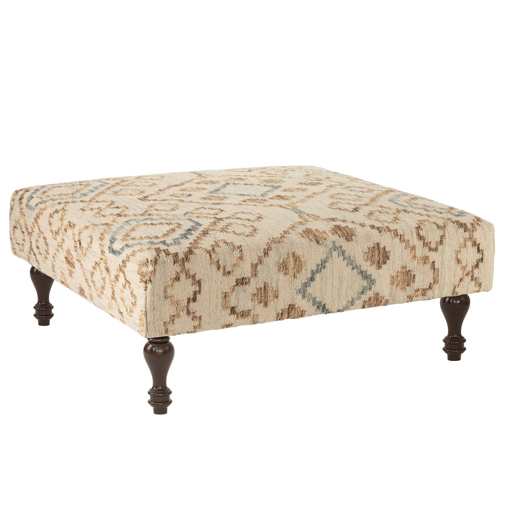 Jelly Roll Custom Rug Ottoman | Blue