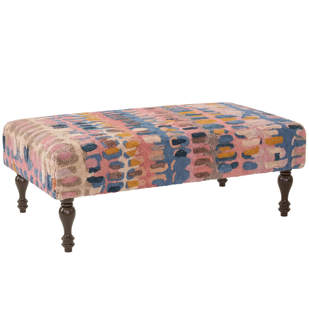 Paint Chip Rug Ottoman | Coral