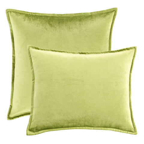 Panne Velvet Decorative Pillow Cover | Chartreuse