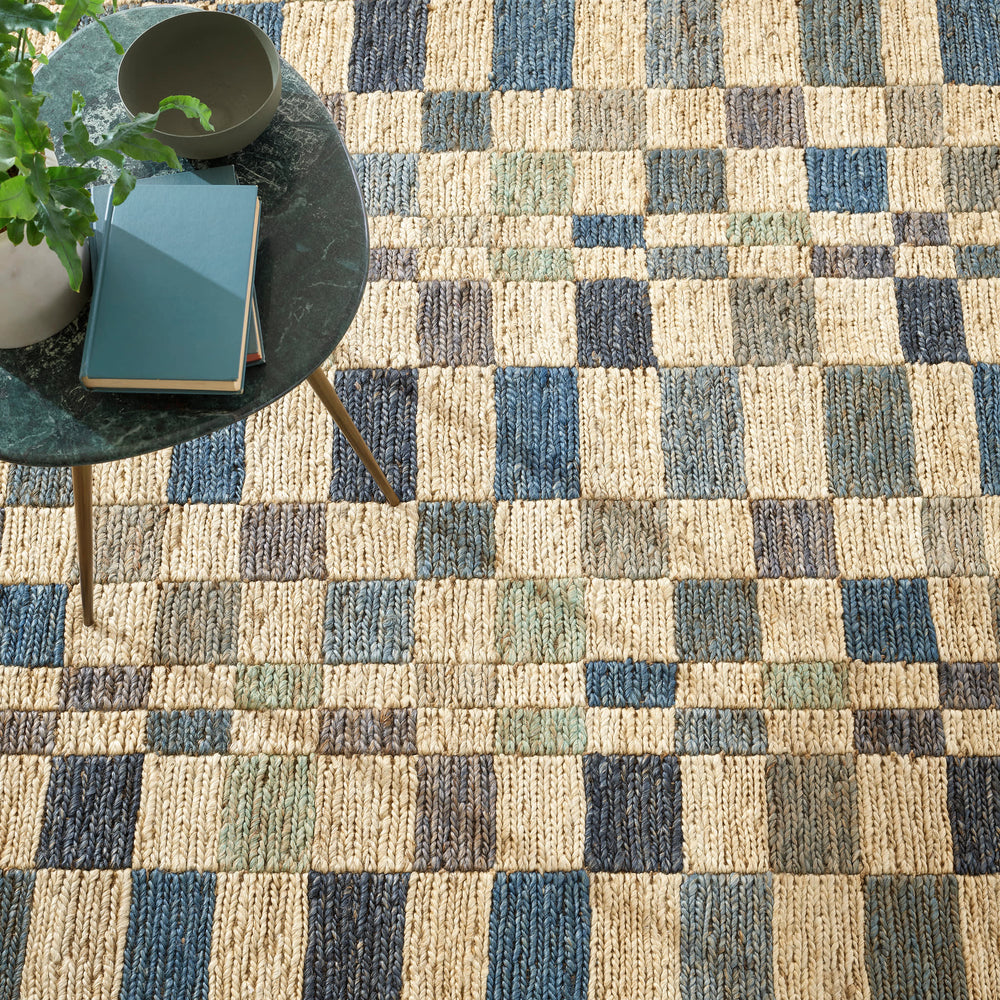 Kirby Handwoven Jute Rug | Blue