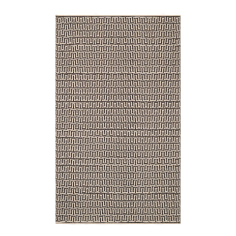 Zipper Handwoven Cotton Rug | Grey/Ivory